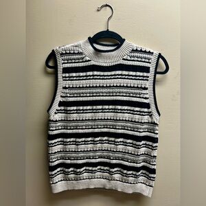 Sanctuary Black and Cream Striped Sweater Vest